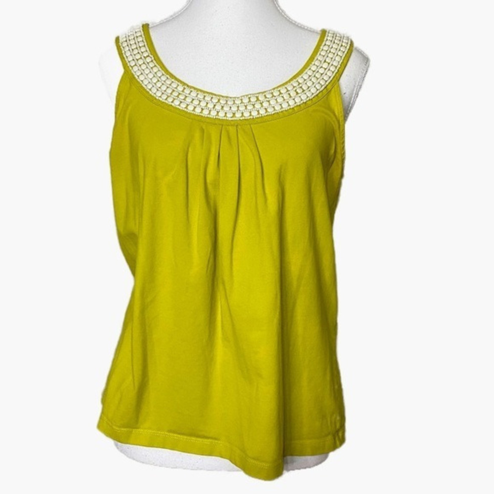 Talbots Green Embellished Neckline Shirt